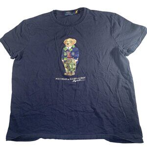 Polo Ralph Lauren T-Shirt Mens Medium Teddy Bear Short Sleeve Preppy Casual Read